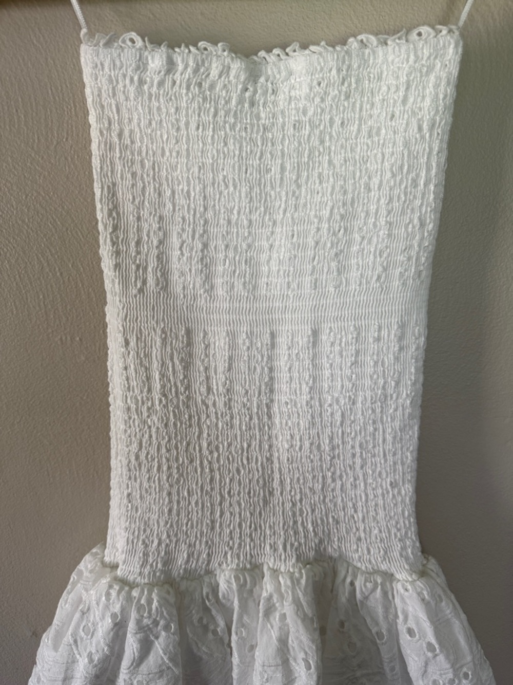 iris White Strapless Eyelet Ruffle Sundress - Picture 7 of 8